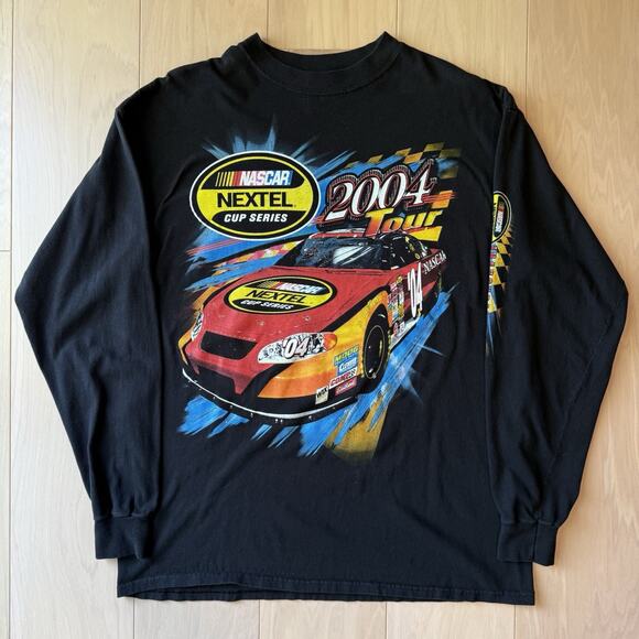Vintage Nascar Nextel Cup Series Shirt XL Black Y2K Long Sleeve AOP Racing Art - Picture 2 of 8